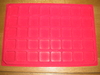 100 Plateaux Feutrine rouge cases carrées sans couvercle